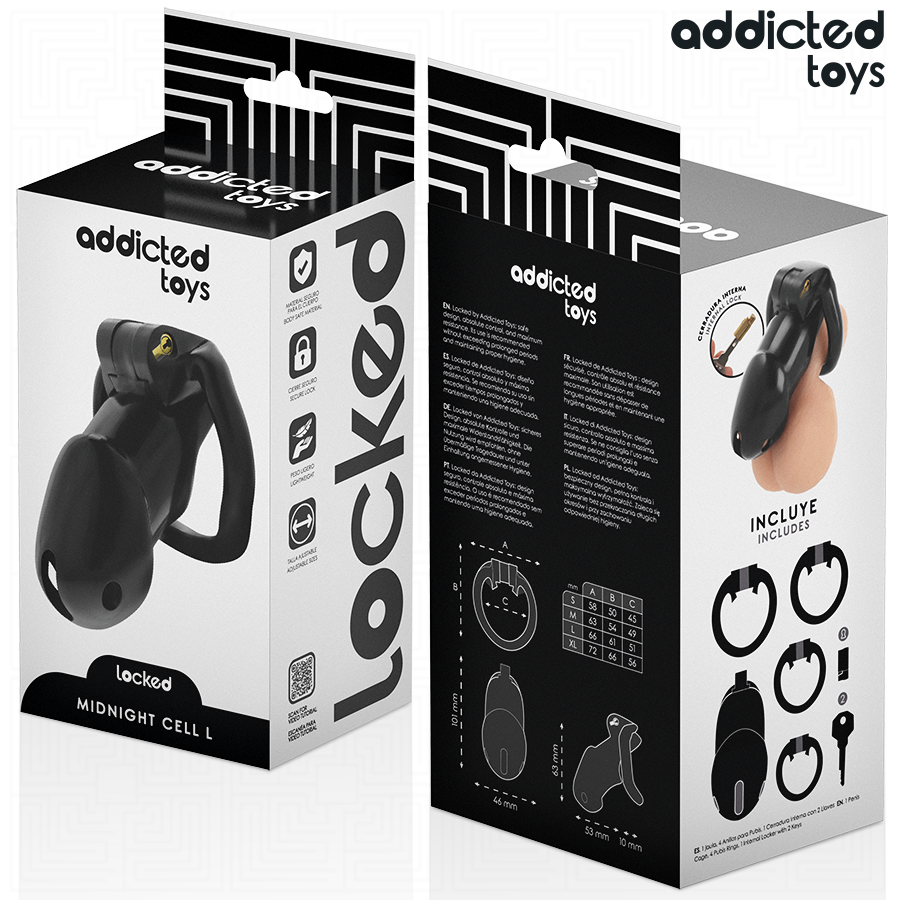 ADDICTED TOYS LOCKED - CAGE À PÉNIS MINDNIGHT CELL TAILLE L