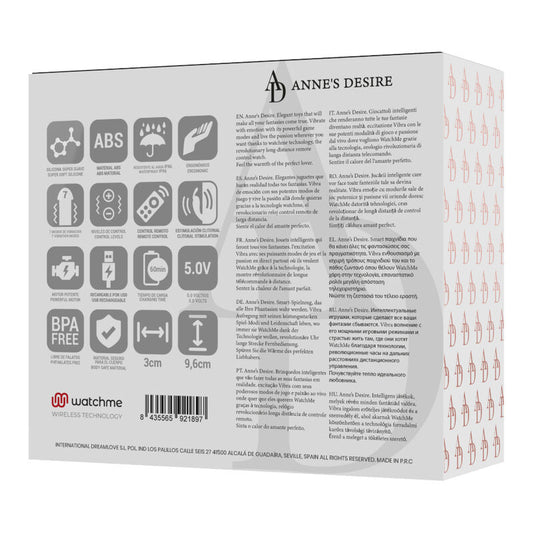 ANNE'S DESIRE - PANTY PLEASURE TECNOLOG A WATCHME NOIR/OR