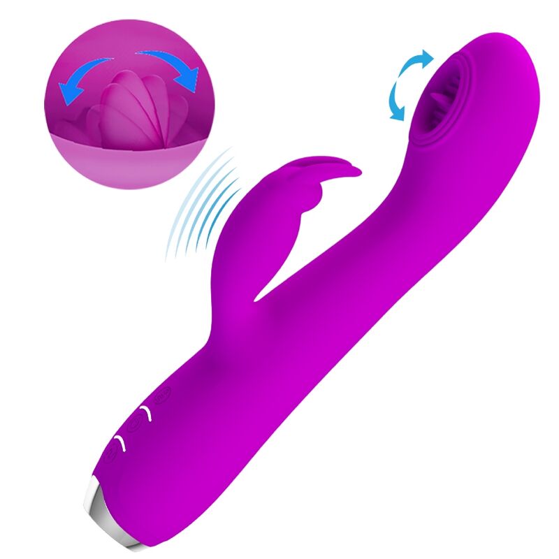 PRETTY LOVE - VIBRATEUR RECHARGEABLE RACHEL AVEC VENTOUSE VIOLETTE