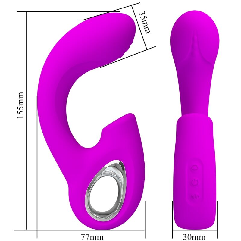 PRETTY LOVE - SIBEL VIBRATEUR POINT G + STIMULATEUR CLITORIS SIBEL 10 VIBRATIONS VIOLET