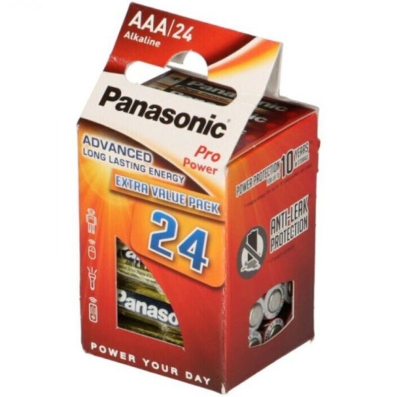 PANASONIC - PACK DE 24 PILES ALCALINES AAA LR03 PRO POWER