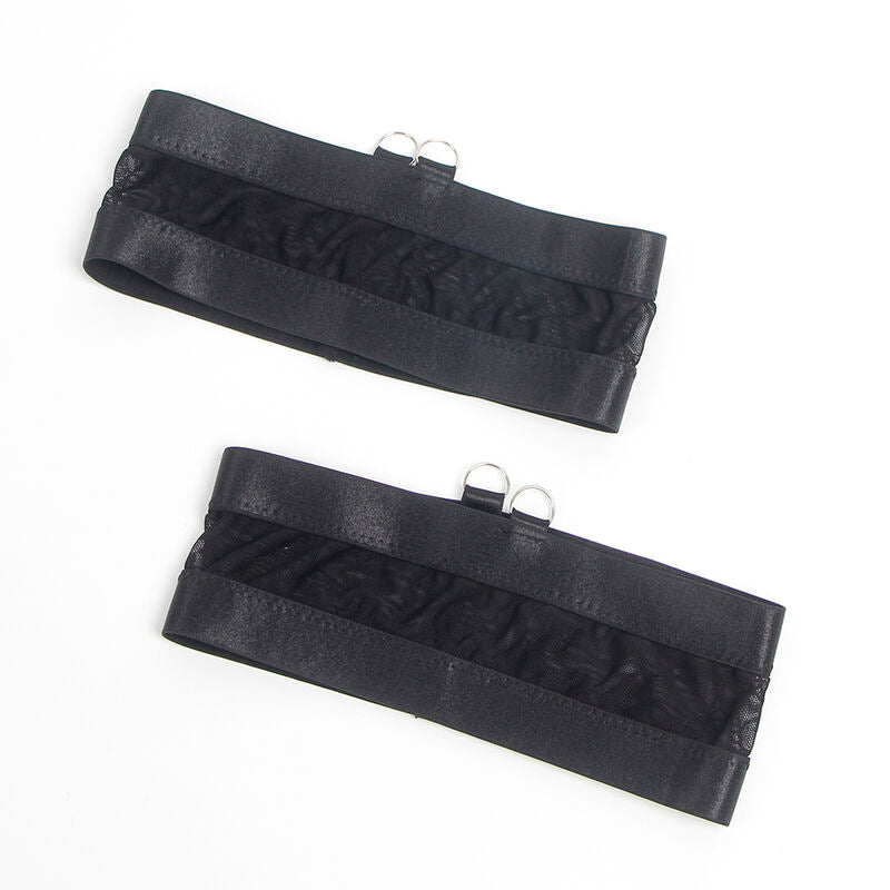 SUBBLIME - 955243 ENSEMBLE SOUTIEN-GORGE BONDAGE NOIR AVEC JARRETELLE L/XL