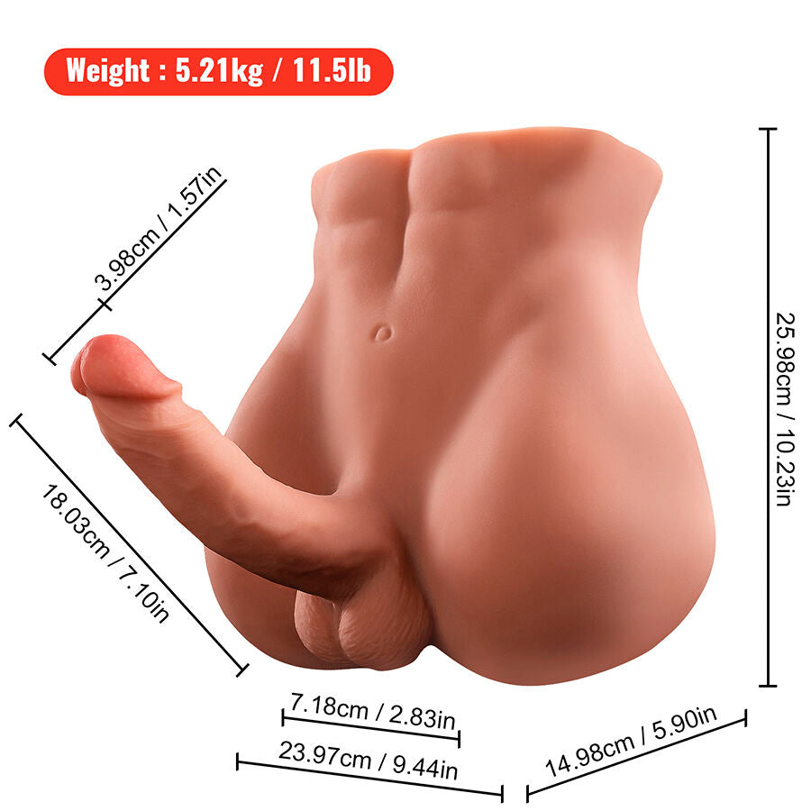 XISE - BERTLETT DILDO ASS GODE RÉALISTE ET MASTURBATEUR ANUS POSITION FRONTALE AVEC POUSSÉE 18 CM