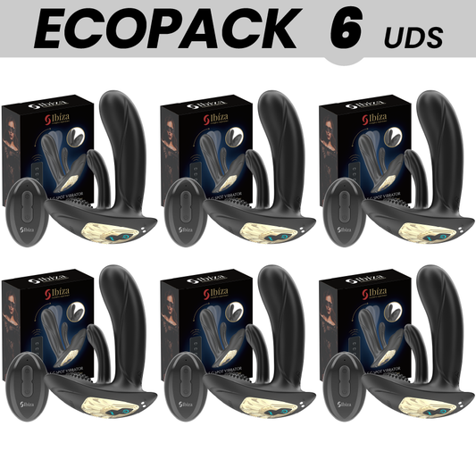 ECOPACKS 6 UNITÉS - VIBRATEUR PORTABLE IBIZA AVEC STIMULATION DU POINT G ET DU CLITORIS AVEC TÉLÉCOMMANDE