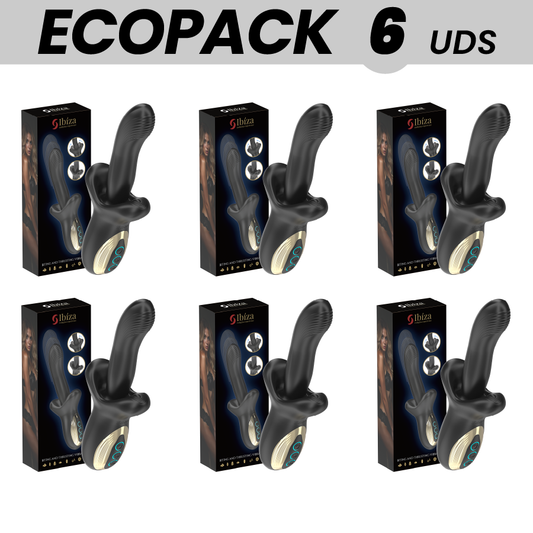 ECOPACKS 6 UNITÉS - IBIZA VIBRATEUR PUISSANT AVEC EFFET DE POUSSÉE ET DE MORSURE