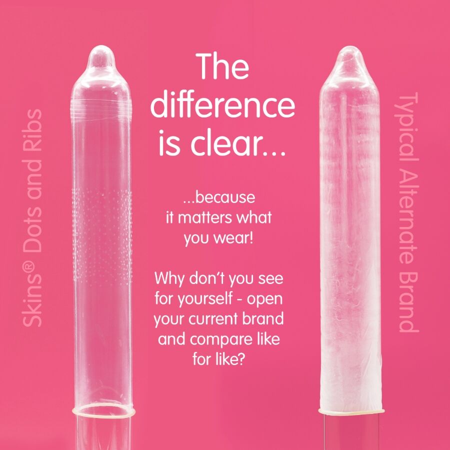 SKINS - PACK DE 8 PRÉSERVATIFS PREMIUM DOTS & RIBS