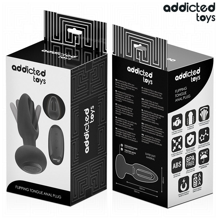 ADDICTED TOYS - PLUG ANAL AVEC LANGUE VIBRANTE ET TÉLÉCOMMANDE