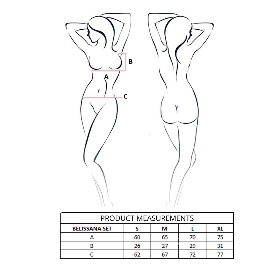 PASSION - ENSEMBLE SOUTIEN-GORGE + STRING BELISSANA BLEU S/M